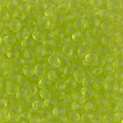 Miyuki 3.4mm DROP Bead - Matte Transparent Chartreuse