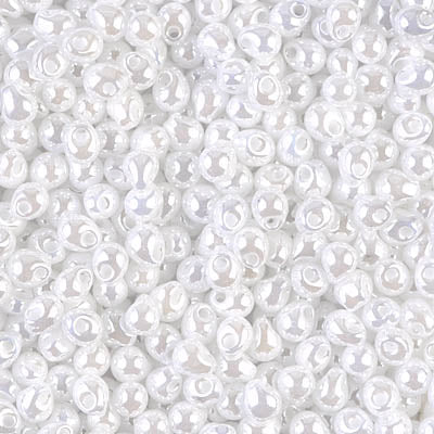 Miyuki 3.4mm DROP Beads - White Pearl Ceylon