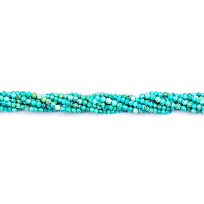2mm Faceted Round Hubei TURQUOISE- 15-16 inch Strand