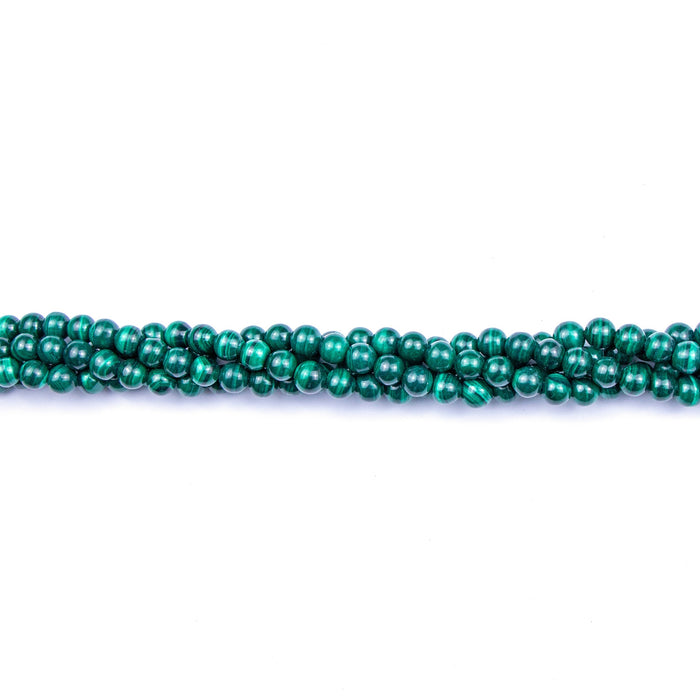 6mm Round Malachite - 8 inch Strand