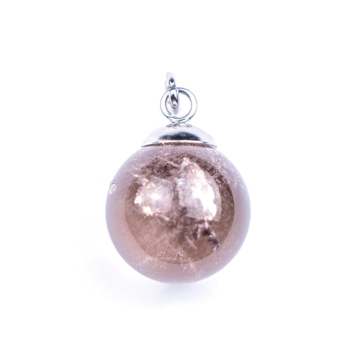 20mm Sphere Pendant - Smoky Quartz and Stainless Steel***