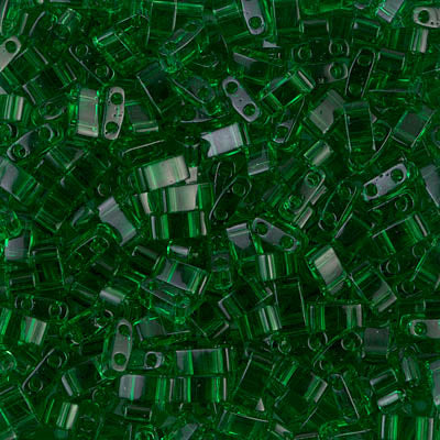 Miyuki HALF TILA Beads - Transparent Green