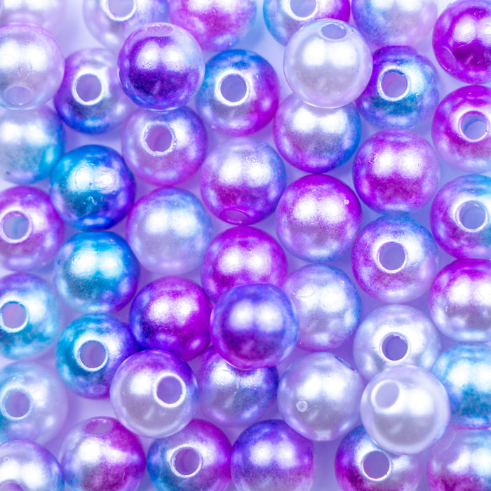 8mm Acrylic Round Beads - Mermaid Pearl