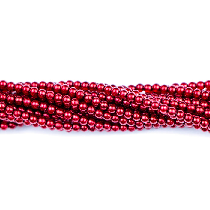 2mm Round  Glass Pearl - Brick Red***