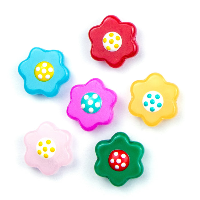 20mm Multicolour Lampwork Polka Dot Flower Beads***