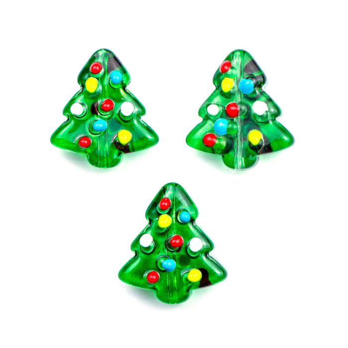 15mm x 16mm Lampwork Christmas Tree Bead***