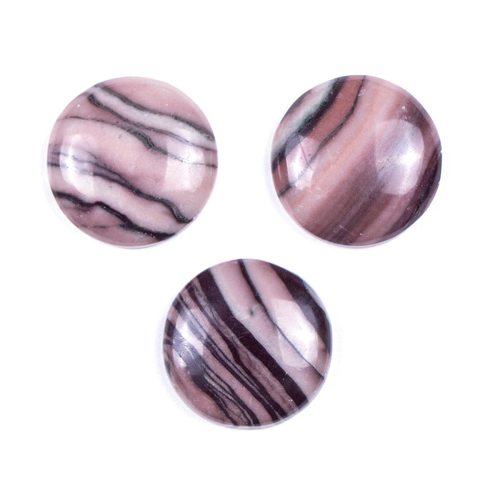 25mm Zebra Stone Circle Cabochon***