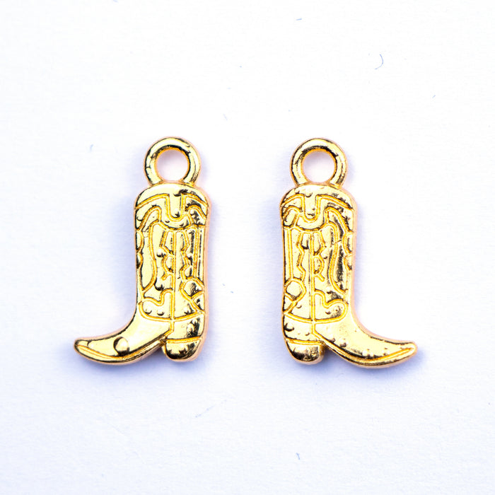 11mm x 18mm Cowboy Boot Charm - Gold***