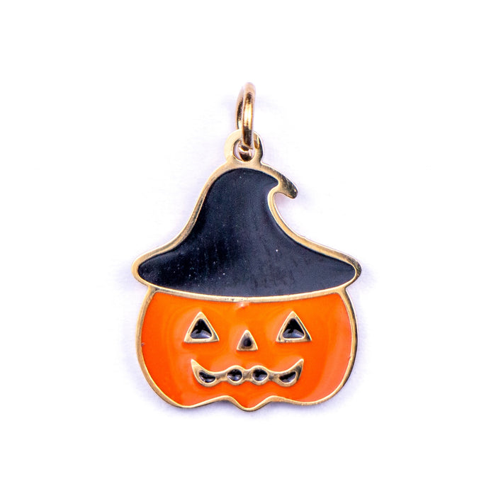 12mm x 14.5mm Jack-o'-lantern - Enamel and Base Metal***