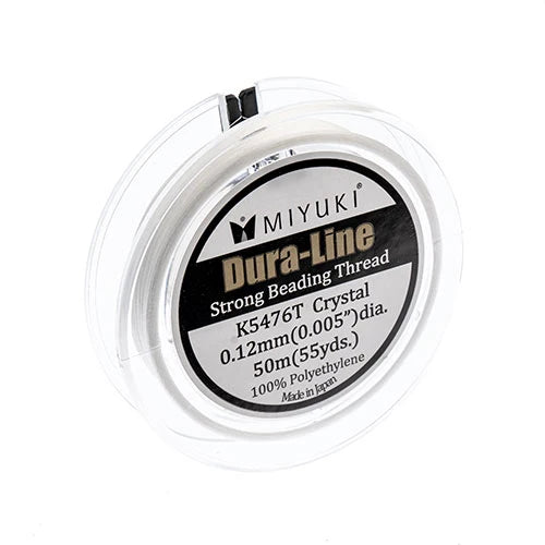 Miyuki Dura-Line Beading Thread - 0.12mm(0.005")dia.(55yds.) - Crystal (50m Spool)
