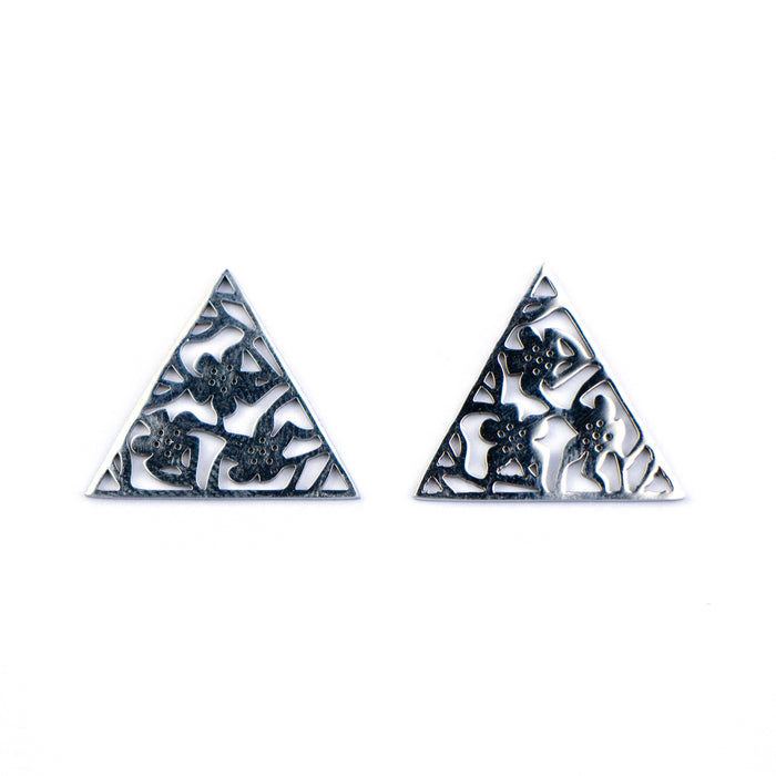 17mm x 20mm Floral Triangle Link - Stainless Steel