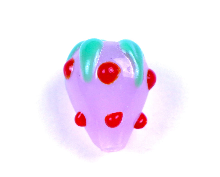 15mm x 11mm Lampwork Pink Strawberry Bead***