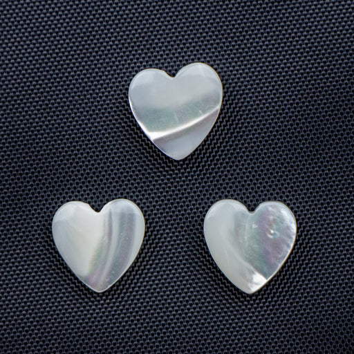 10mm Heart Beads - Mother of Pearl