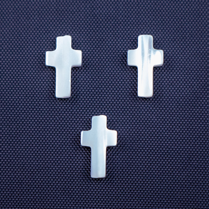 12mm Cross Beads - Mother of Pearl***