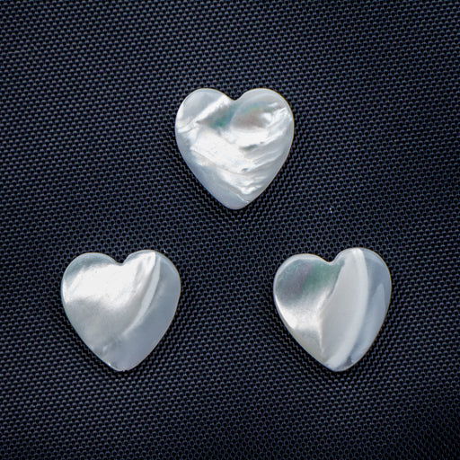 12mm Heart Beads - Mother of Pearl