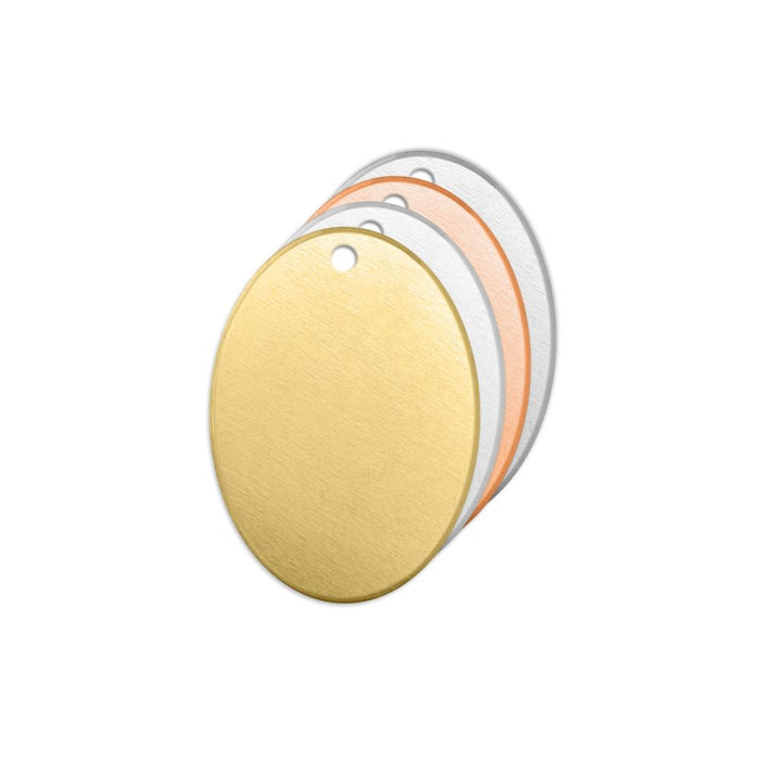 25mm x 18mm Oval Metal Blank - Brass