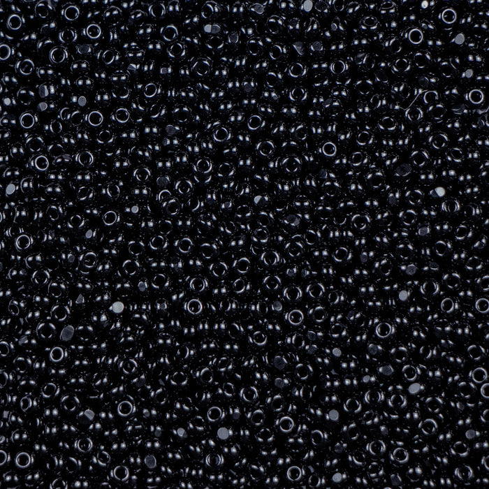 11/0 Preciosa Charlotte Beads - Opaque Black (25 grams)
