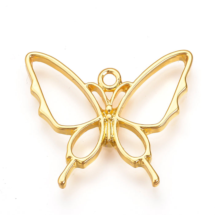 26mm x 30mm Butterfly Bezel (Open Back) - Gold Plated***