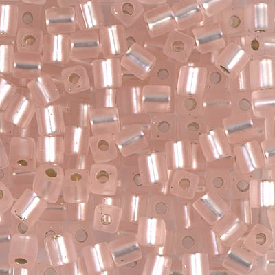 Miyuki 4mm CUBE Beads - Matte Silverlined Light Blush