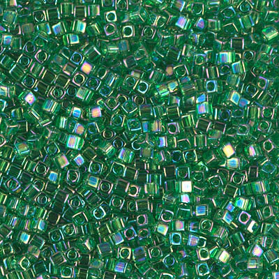 Miyuki 1.8mm CUBE Beads - Transparent Green AB