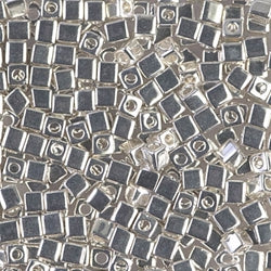 Miyuki 3.0mm CUBE Beads - Sterling Plated