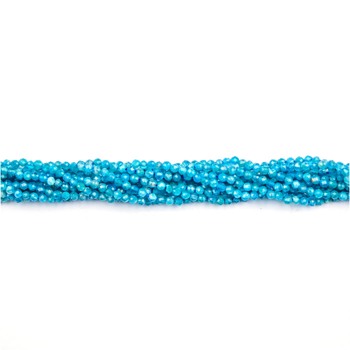 2mm Faceted Round BLUE APATITE- 15-16 inch Strand***