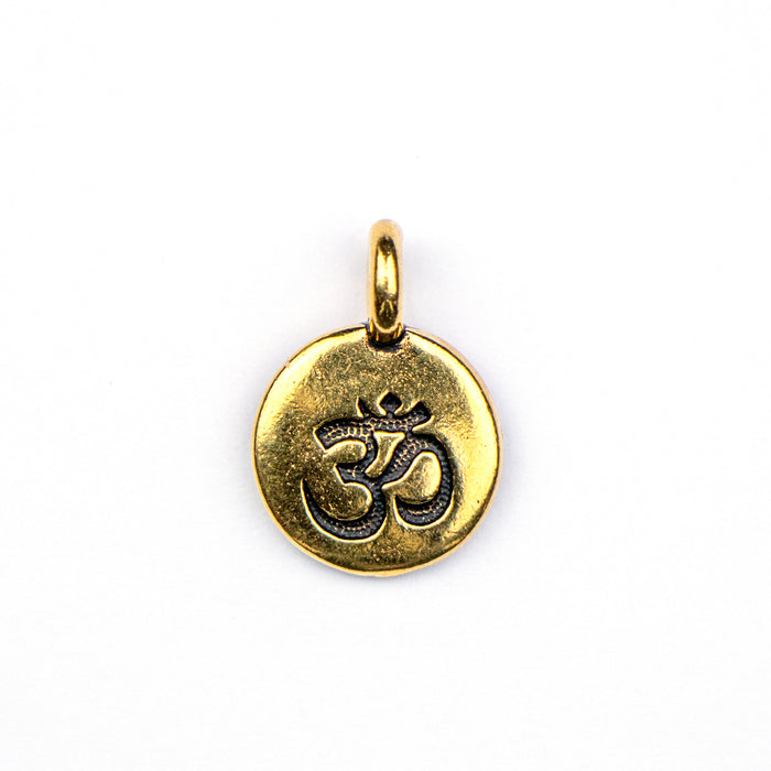 OM Charm - Antique Gold Plate