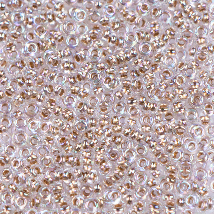 8/0 TOHO Demi Round - Gold-Lined Rainbow Crystal