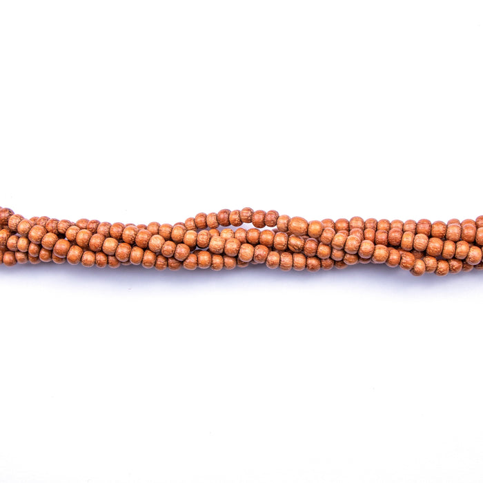 4mm Round BAYONG Wood Beads - 16 inch Strand