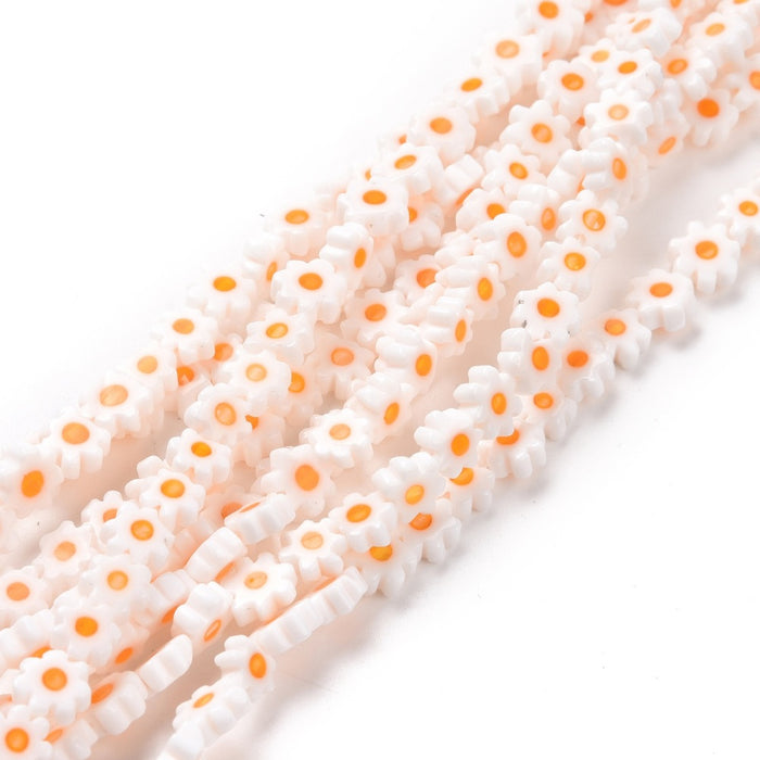 6mm-8mm Millefiori Glass Daisy Beads - 16 inch Strand***