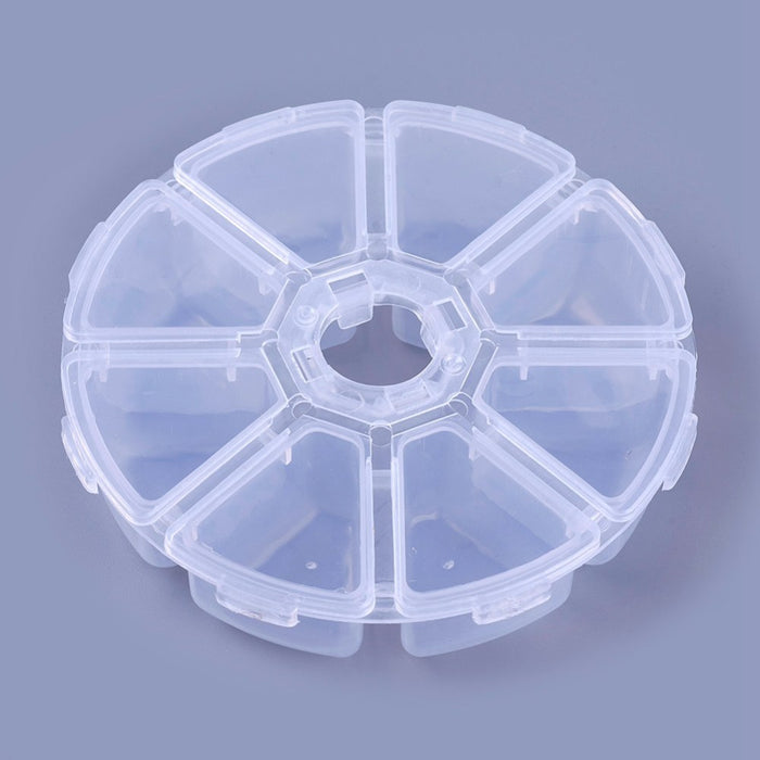 Round Bead Container with 8 Compartments