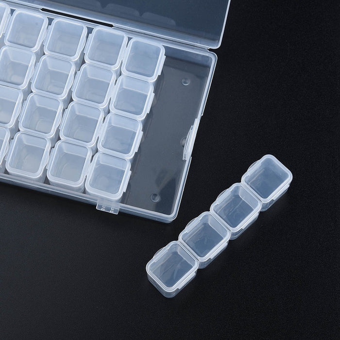 Grid Bead Container with 28 Compartments