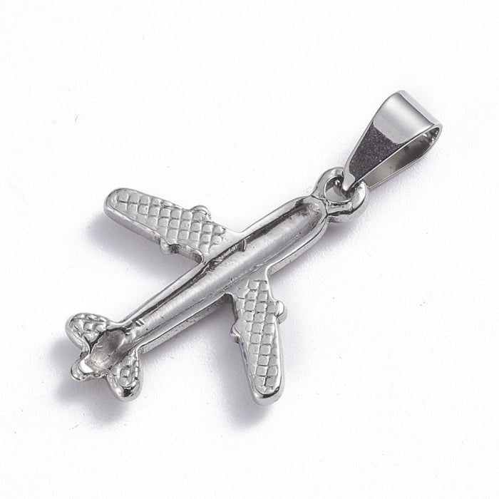 21mm x 25mm Plane Charm - Silver Plated***