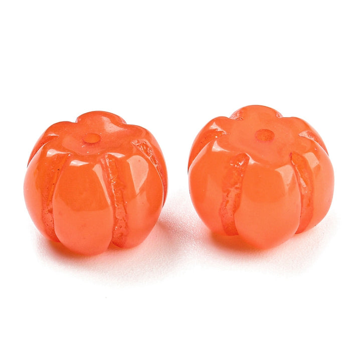 10mm x 13mm Acrylic Pumpkin Beads - Orange***