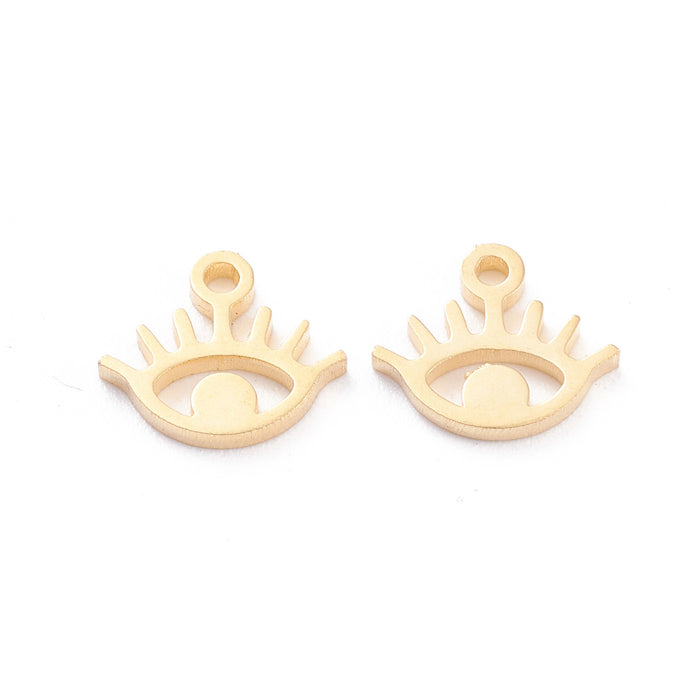 8mm x 10mm Eye Charm - Gold Plated Stainless Steel