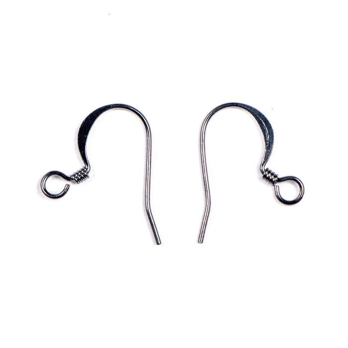 18mm Hook Ear Wire with Coil - Gunmetal