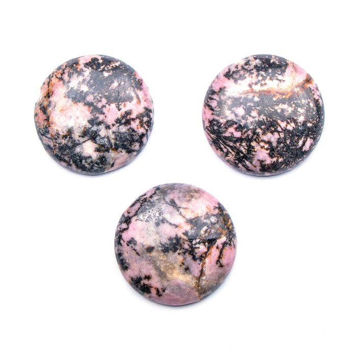 30mm Rhodonite Circle Cabochon***