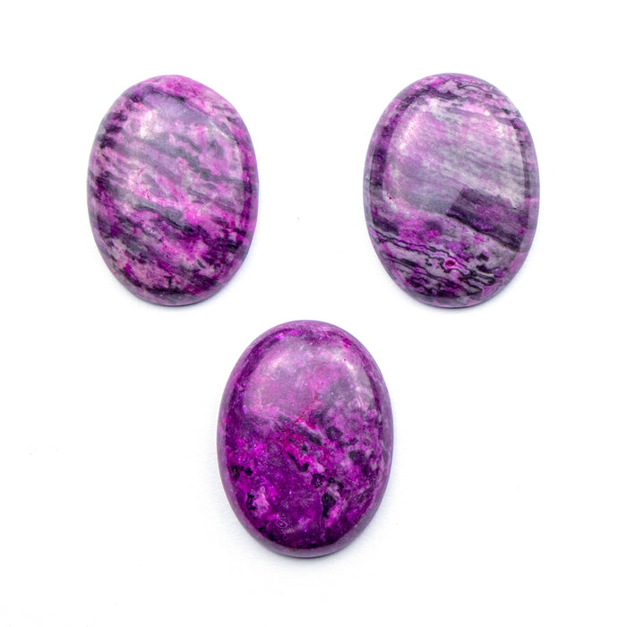 40mm x 30mm Dyed Purple Ripple Jasper Oval Cabochon