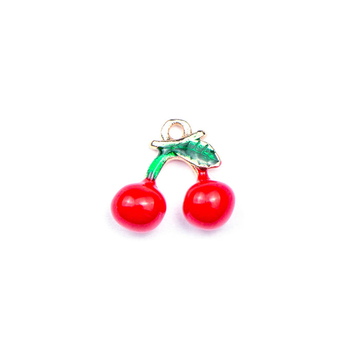 11mm x 12mm Red Cherry Charm - Enamel and Base Metal***