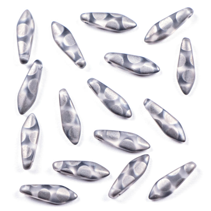 5mm x 16mm DAGGER Bead - Crystal Chrome Dots Matte