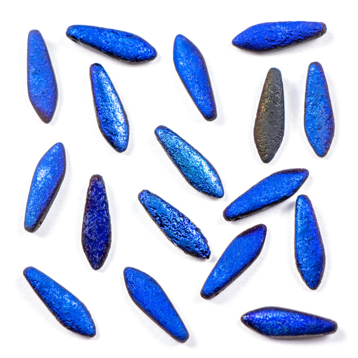 5mm x 16mm DAGGER Bead - Jet Etched Azuro Full