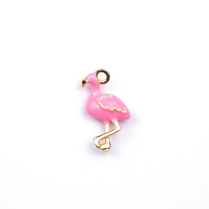 11mm x 16mm Pink Flamingo Charm - Enamel and Base Metal***