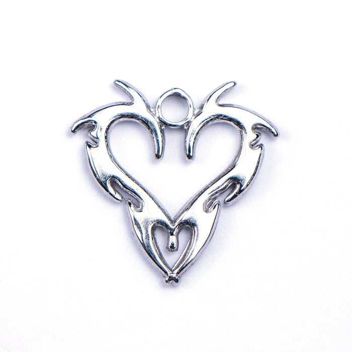 20mm Gothic Heart Charm - Stainless Steel***