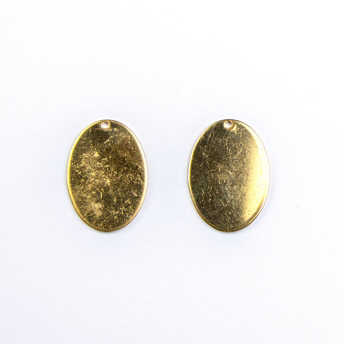 25mm x 18mm Oval Metal Blank - Brass