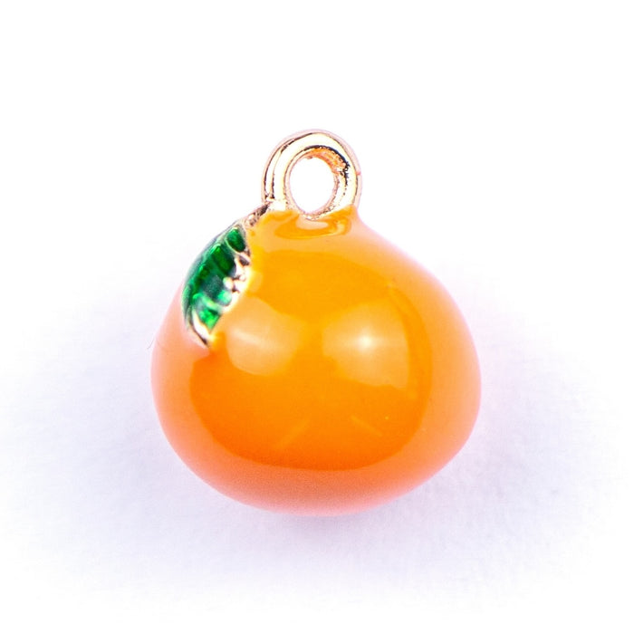 11mm x 13mm Orange Charm - Enamel and Base Metal