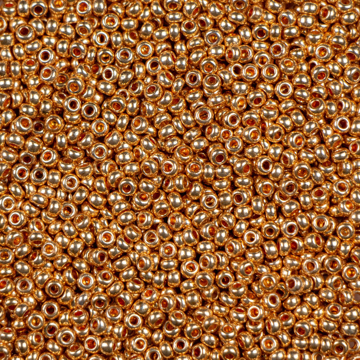 10/0 Preciosa Seed Beads- Metallic Light Gold