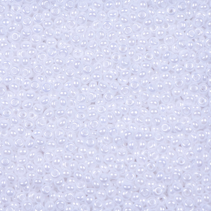 10/0 Preciosa Seed Beads- Opaque Chalk White Luster