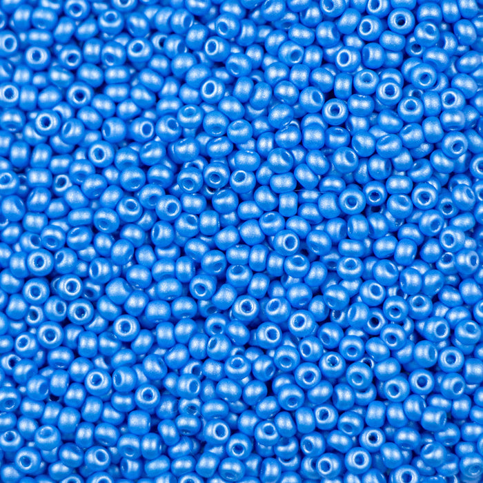 10/0 Preciosa Seed Beads - PermaLux Dyed Chalk Light Blue