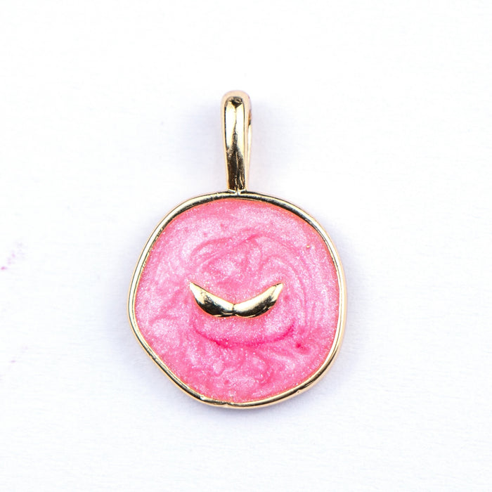 18mm x 21mm Pink Butterfly Charm - Enamel and Base Metal***