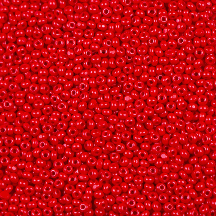 11/0 Preciosa Charlotte Beads - Opaque Red (10 grams)